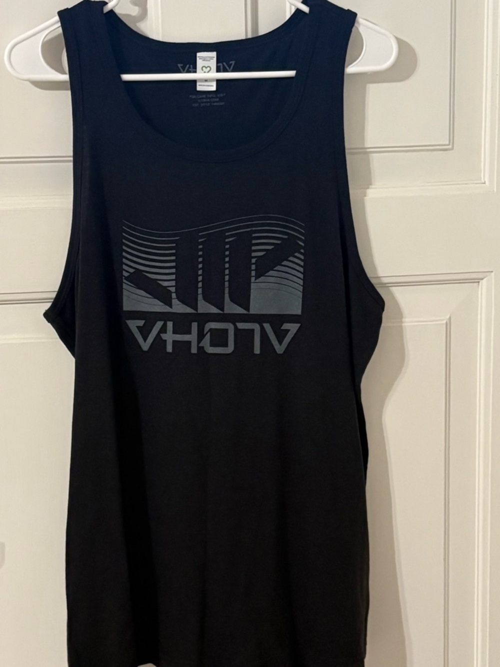 Men’s M ALOHA Black Graphic Tank Top VHO7V